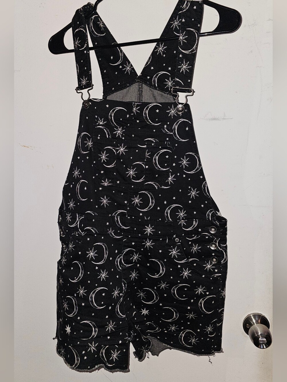 Hot Topic Black Crescent Moon Print Overall Dress